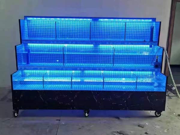 酒店飯店海鮮池水產店魚缸定做 超市多層養(yǎng)